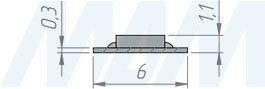 Размеры фигурной светодиодной ленты 2835/120, 12V, IP20, 9.6W/1м (артикул LS12-2835WW20-9.6-S, LS12-2835NW20-9.6-S, LS12-2835CW20-9.6-S)