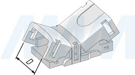 Размеры коннектора HIPPO для ленты 10 мм, к блоку питания, без проводов, IP20 (артикул LSA-10-HP-SP-NO-20), чертёж 2