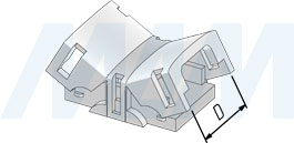 Размеры коннектора HIPPO для ленты 10 мм, стык в стык, IP20 (артикул LSA-10-HP-SS-NO-20), чертёж 2
