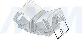 Размеры коннектора HIPPO для ленты 10 мм, стык в стык, IP65 (артикул LSA-10-HP-SS-NO-65), чертёж 2
