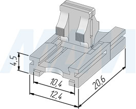 Размеры коннектора SLIM для ленты 10 мм, стык в стык (артикул LSA-10-SL-SS-NO-20)