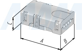Размеры коннектора HIPPO для ленты 10 мм RGB, к блоку питания, без проводов, IP20 (артикул LSA-10R4-HP-SP-NO-20), чертёж 1