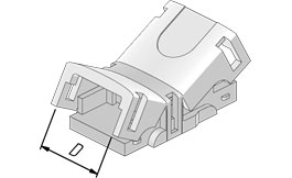 Размеры коннектора HIPPO для ленты 10 мм RGB, к блоку питания, без проводов, IP20 (артикул LSA-10R4-HP-SP-NO-20), чертёж 2
