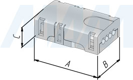 Размеры коннектора HIPPO для ленты 10 мм RGB, к блоку питания, без проводов, IP65 (артикул LSA-10R4-HP-SP-NO-65), чертёж 1