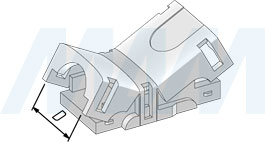 Размеры коннектора HIPPO для ленты 10 мм RGB, к блоку питания, без проводов, IP65 (артикул LSA-10R4-HP-SP-NO-65), чертёж 2