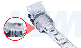 Установка коннектора HIPPO для присоединения отрезка светодиодной ленты RGB к блоку питания (артикул LSA-10R4-HP-SP), фото 4