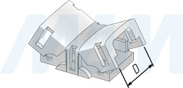 Размеры коннектора HIPPO для ленты 10 мм RGB, стык в стык, IP20 (артикул LSA-10R4-HP-SS-NO-20), чертёж 2