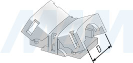 Размеры коннектора HIPPO для ленты 10 мм RGB, стык в стык, IP65 (артикул LSA-10R4-HP-SS-NO-65), чертёж 2