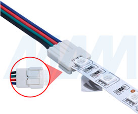 Установка коннектора SLIM для присоединения отрезка ленты RGB к блоку питания (артикул LSA-10R4-SL-SP), фото 4