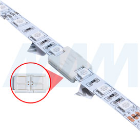Установка коннектора SLIM для соединения двух отрезков ленты RGB стык в стык (артикул LSA-10R4-SL-SS), фото 4