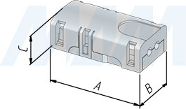 Размеры коннектора HIPPO для ленты 8 мм, к блоку питания, без проводов, IP20 (артикул LSA-8-HP-SP-NO-20), чертёж 1
