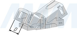 Размеры коннектора HIPPO для ленты 8 мм, к блоку питания, без проводов, IP20 (артикул LSA-8-HP-SP-NO-20), чертёж 2