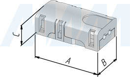Размеры коннектора HIPPO для ленты 8 мм, к блоку питания, без проводов, IP65 (артикул LSA-8-HP-SP-NO-65), чертёж 1
