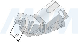 Размеры коннектора HIPPO для ленты 8 мм, к блоку питания, без проводов, IP65 (артикул LSA-8-HP-SP-NO-65), чертёж 2
