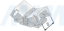 Размеры коннектора HIPPO для ленты 8 мм, стык в стык, IP20 (артикул LSA-8-HP-SS-NO-20), чертёж 2