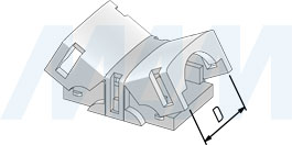 Размеры коннектора HIPPO для ленты 8 мм, стык в стык, IP65 (артикул LSA-8-HP-SS-NO-65), чертёж 2