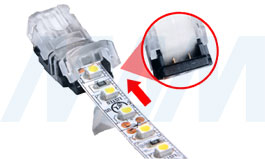 Установка коннектора HIPPO для присоединения отрезка светодиодной одноцветной ленты к блоку питания (артикул LSA-8-HP-SP и LSA-10-HP-SP), фото 2