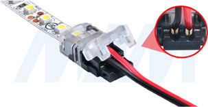 Установка коннектора HIPPO для присоединения отрезка светодиодной одноцветной ленты к блоку питания (артикул LSA-8-HP-SP и LSA-10-HP-SP), фото 6