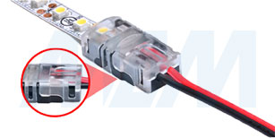 Установка коннектора HIPPO для присоединения отрезка светодиодной одноцветной ленты к блоку питания (артикул LSA-8-HP-SP и LSA-10-HP-SP), фото 8