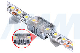 Установка коннектора HIPPO для соединения двух отрезков одноцветной ленты стык в стык (артикул LSA-8-HP-SS и LSA-10-HP-SS), фото 4