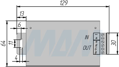Размеры RGB-контроллера (артикул LSA-RGBCT-RF20-15A)