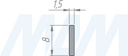 Размеры основания для профиля GL1 для светодиодной ленты (артикул LSP-GL1-ALU)