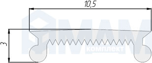 Размеры диффузора для врезного профиля SPLITTY для светодиодной ленты, 25х14 мм (артикул LSP-SPLI-DIF)