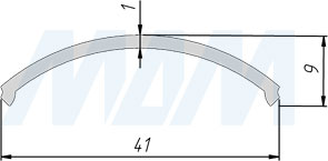 Размеры рассеивателя для профиля СМ4 для светодиодной ленты (артикул LSPA-DIF-CM4)