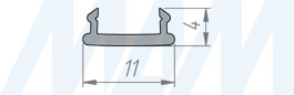 Размеры рассеивателя для профиля SM5 для светодиодной ленты (артикул LSPA-DIF-SM5)