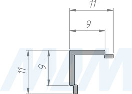 Размеры рассеивателя для профиля WD1 для светодиодной ленты (артикул LSPA-DIF-WD1)