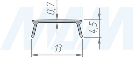 Размеры плоского рассеивателя для врезного профиля FM1/F для светодиодной ленты (артикул LSPA-DIF1.1/F)