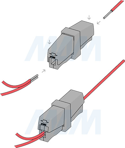 Установка быстрозажимной линейной клеммы 224, 2 порта, для провода 0,5-2,5 кв. мм, ток 24 А (артикул TE-224-X2-L)