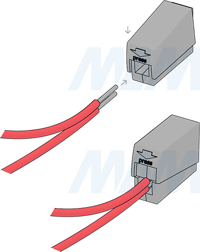 Установка быстрозажимной U-образной клеммы 224, 2 порта, для провода 0,5-2,5 кв. мм, ток 24 А (артикул TE-224-X2-U)