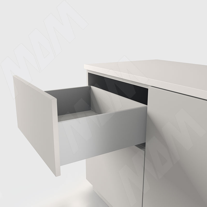 LS BOX комплект ящика 550 мм, цвет серый металлик (боковины h173 мм с направляющими открывания от нажатия) (LT173550) PULSE (Китай)