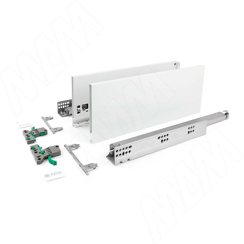 LS BOX комплект ящика 400 мм, цвет белый (боковины h173 мм с направляющими плавного закрывания) фото товара 2 - LS173400W