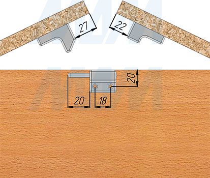 Установка фиксатора для 2-х распашных дверей (артикул 1483.610), схема 2