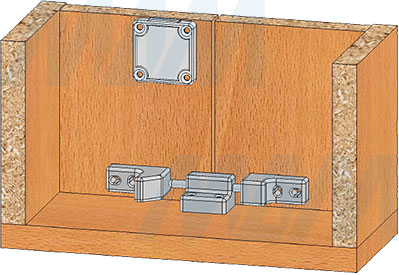 Установка фиксатора для 2-х распашных дверей (артикул 1483.610), схема 3