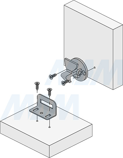 Установка ответной планки мебельного шпингалета с автоматическим закрыванием (артикул 1901-01), схема 2