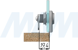 Установка поворотного замка со сверлением для 1-ой стеклянной двери (артикул 410-4), схема 1