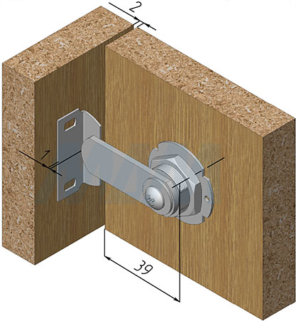 Установка поворотного замка для 1-й двери (артикул 505-26), схема 2