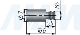 Размеры удлиняющего элемента кнопочного замка для 2-х дверей (артикул 506-12 PIN)