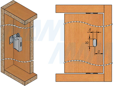 Установка выдвижного мебельного замка (артикул M85), чертеж 3