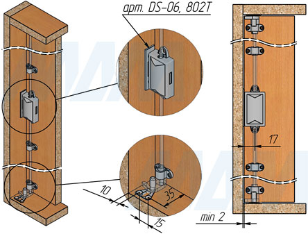 Установка выдвижного мебельного замка (артикул M85), чертеж 4
