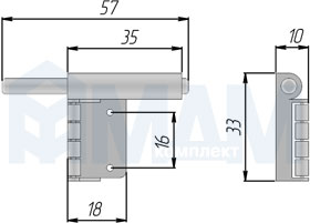 Размеры выдвижного электронного (RFID) замка INVISIBLE для 1-ой двери (артикул SDCW), чертеж 2