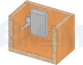 Установка выдвижного электронного (RFID) замка INVISIBLE для 1-ой двери (артикул SDCW), схема 2