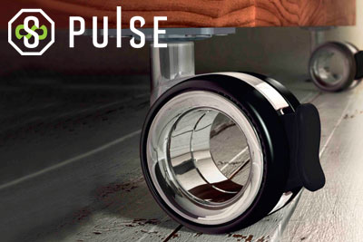 Колесная опора BISMARK с прорезиненным колесом диаметром 75 мм со стопором от PULSE