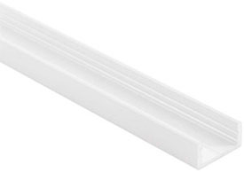 Накладной алюминиевый профиль SM1 16x7 мм белого матового цвета для светодиодной ленты