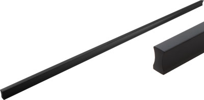 Алюминиевая профиль-ручка PH.RU16 от PULSE (Россия) с креплением на винты для шкафов, матовый черный