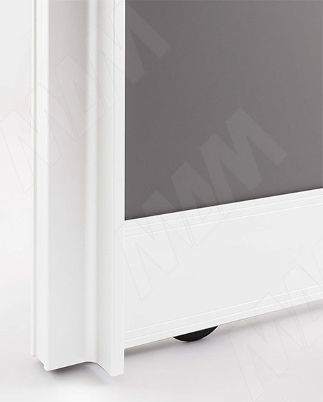 Белая алюминиевая профиль-ручка SLIM для раздвижной системы INTEGRO от PULSE для шкафов-купе