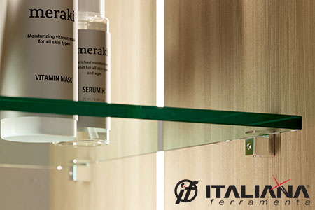 Полкодержатели GRACE от Italiana Ferramenta для стеклянных полок